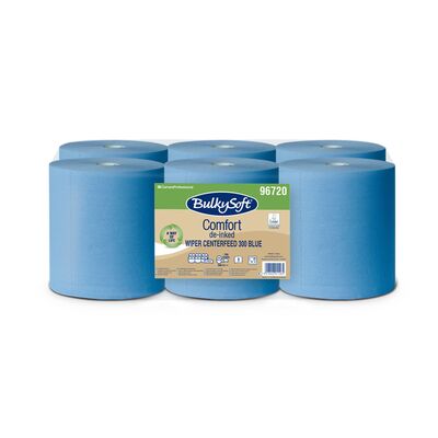 BulkySoft Blue Centrefeed Rolls Pack of 6